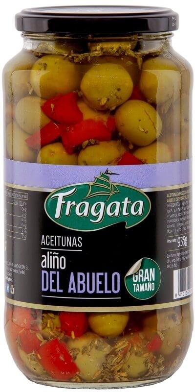 Fragata Aceitunas Aliño Abuelo Peso Neto 935 gr Peso Escurrido 595 gr