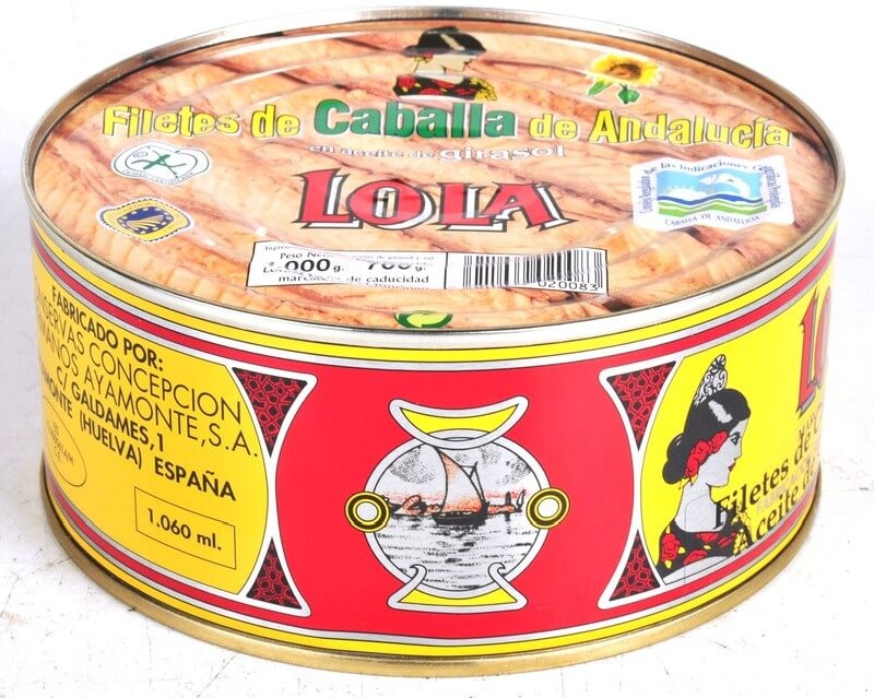 LOLA Filetes de Caballa de Andalucía en Aceite de Girasol RO-1000 – El Sabor Tradicional del Sur en Formato Familiar