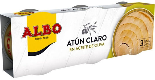 Albo Atún Claro en Aceite de Oliva RO-100 Pack 3 – Sabor Tradicional y Calidad Extra en Cada Lata