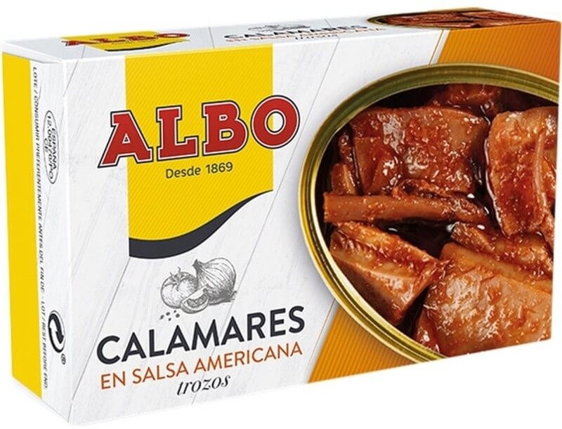 Albo Calamares en Salsa Americana 110 g - Sabor y Calidad en Cada Bocado