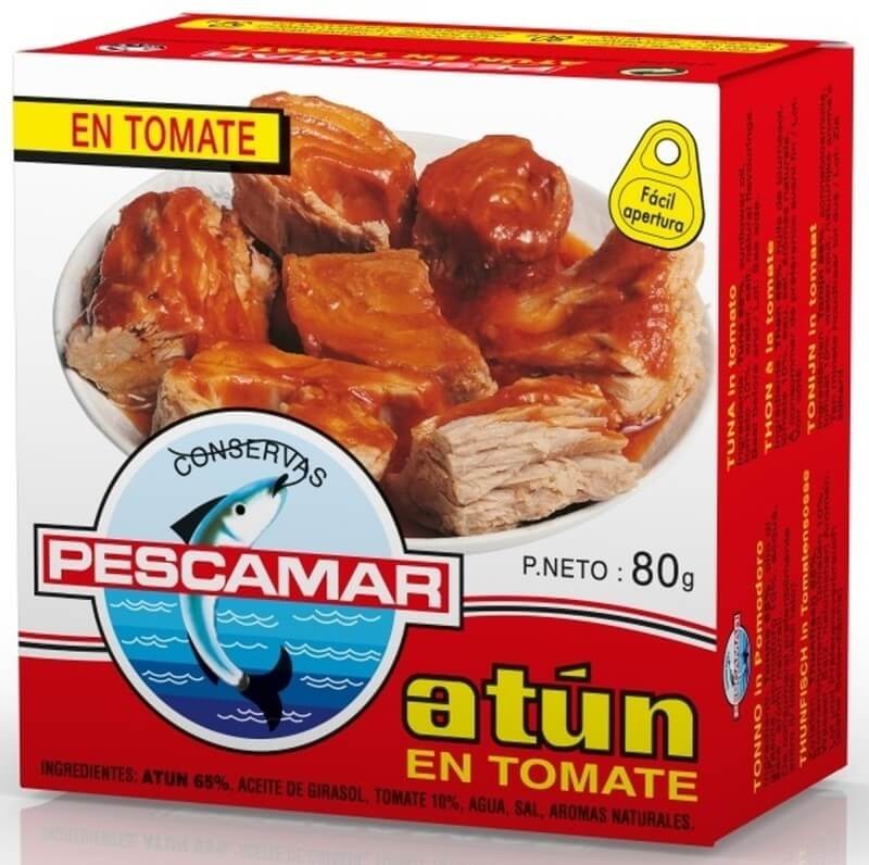 PESCAMAR Atún en Tomate 80g – Sabor Mediterráneo con un Toque Casero