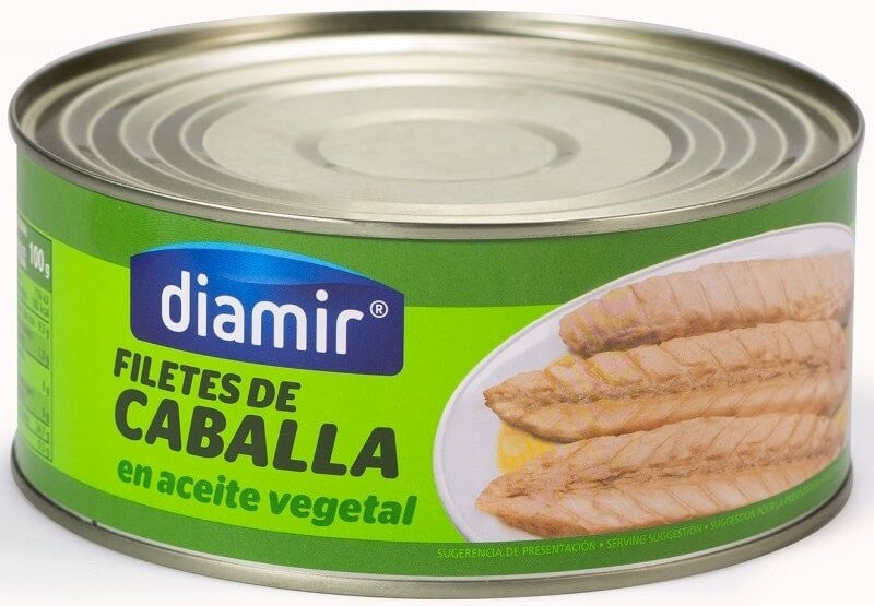 Diamir Filetes de Caballa en Aceite Vegetal RO-900 – Sabor del Mar en Formato Profesional