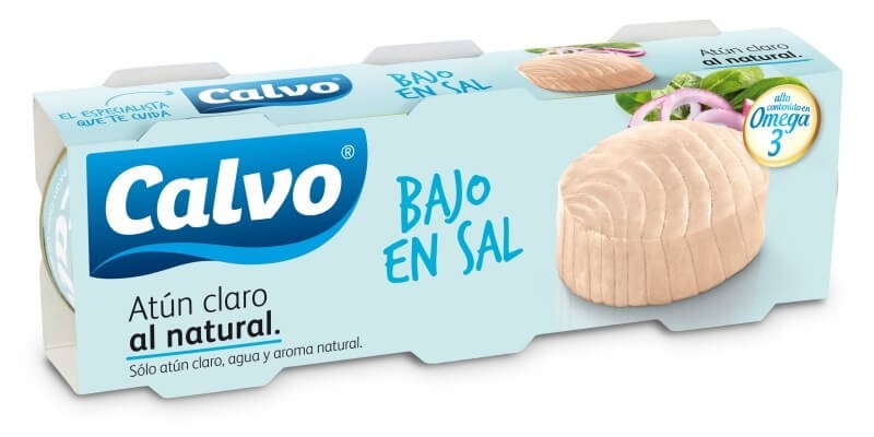 Calvo Atún Claro Al Natural Bajo En Sal 3 Latas X 80 gr