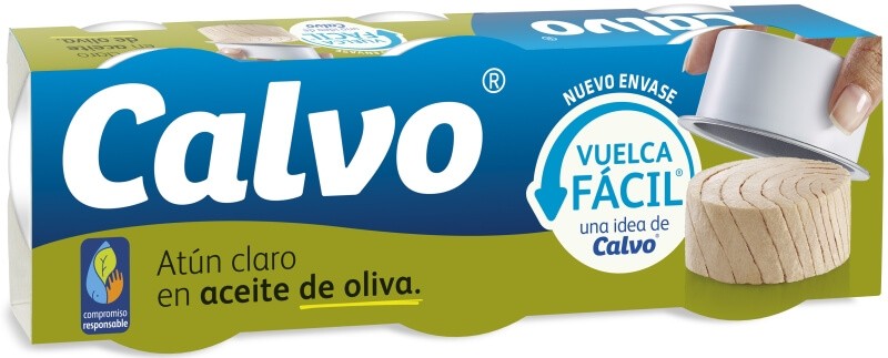 Calvo Atún Claro en Aceite de Oliva RO-65 PK3 - Frescura y Sabor en un Formato Práctico