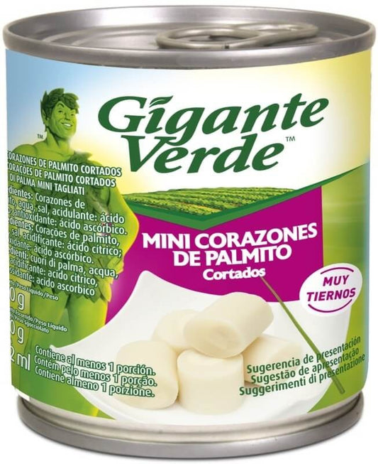 Gigante Verde Mini Corazones de Palmito Cortados 200 g – Extra Tiernos y Listos para Servir