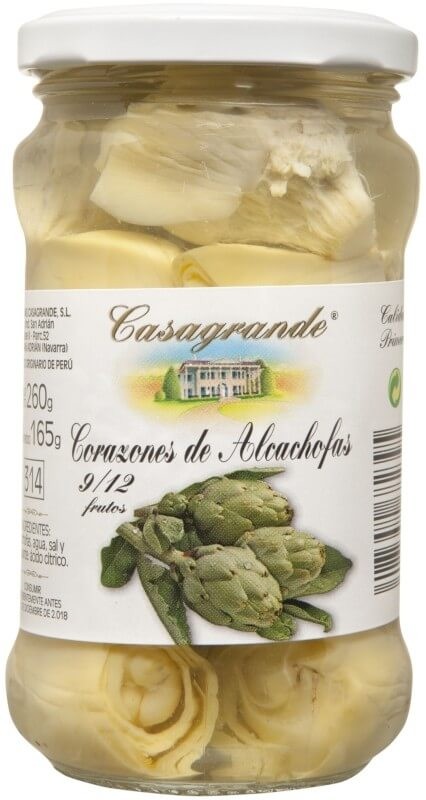 Casagrande Corazones De Alcachofas 912 Unidades Peso Neto 260 gr Peso Escurrido 165 gr
