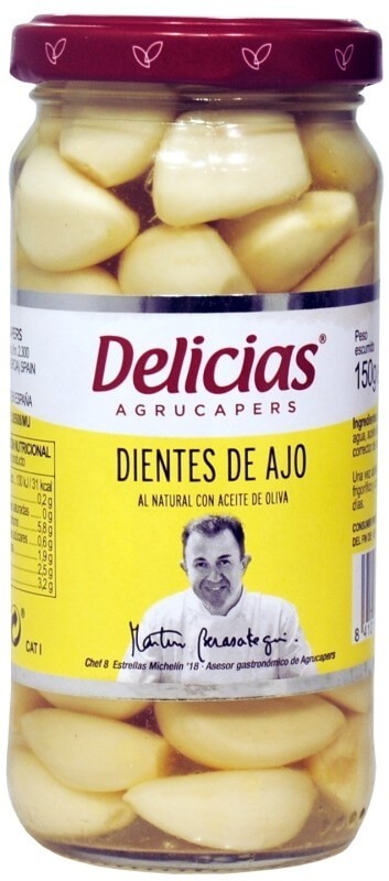 Delicias Diente De Ajo Al Natural Frasco 245 gr