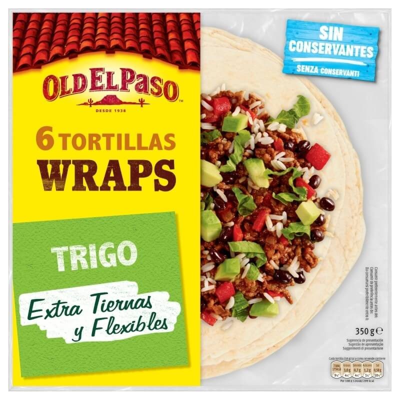 Tortillas de Trigo Old El Paso 6 Unidades 350g - Ideales para Wraps y Tacos