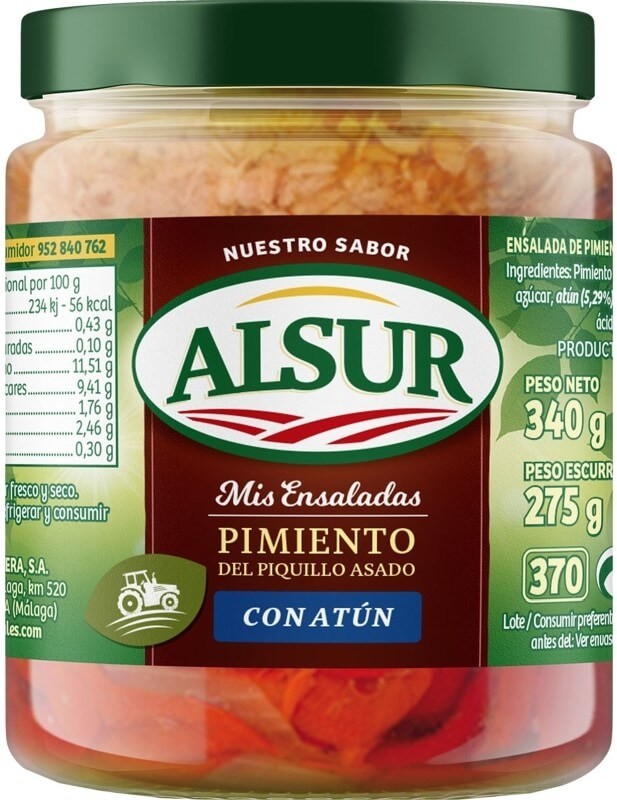 Alsur Pimiento del Piquillo Con Atún 340G – Deliciosos y Listos para Servir