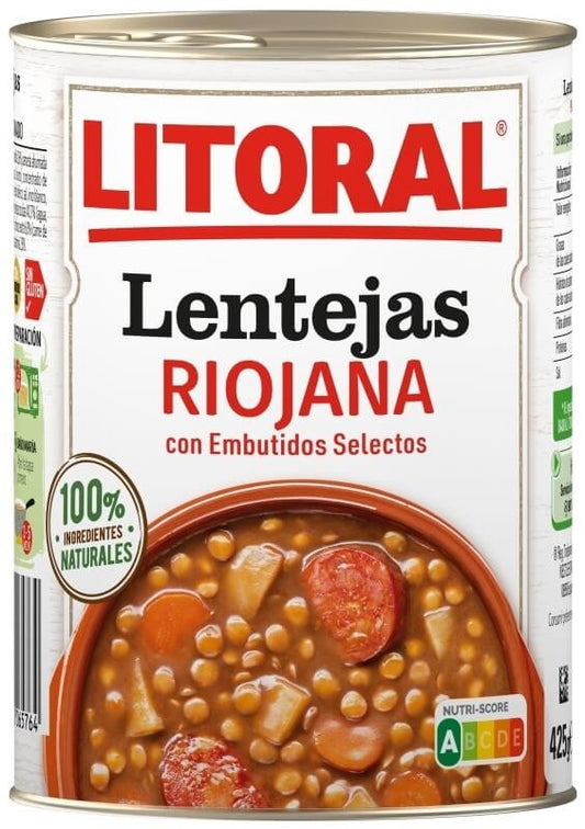 Litoral Lentejas Riojana con Embutidos Selectos 430g - Tradición y Sabor en Cada Cucharada