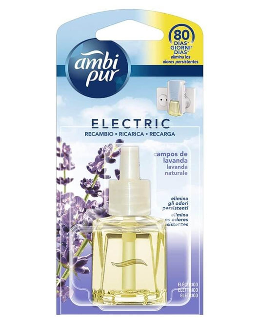 Ambi Pur Recambio Eléctrico Campos de Lavanda - Frescura Relajante y Duración de 80 Días