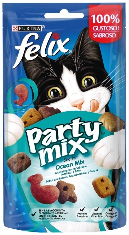 Felix Party Mix Ocean 60G – El Snack Marino Irresistible para Tu Gato