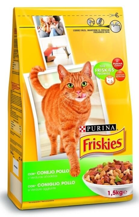 Friskies Alimento Seco Gato Adulto Con Conejo Pollo Y Verduras 1,5 kg