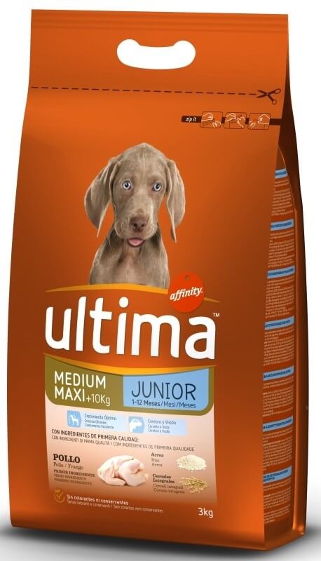 Ultima Alimento Seco Perro Perro Junior Medium Maxi 3 Kilos