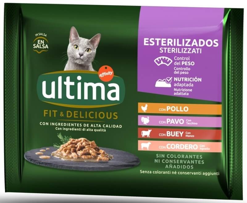 Ultima Comida Para Gato Fit & Delicious Selección De Carne 4 Unidades X 85 gr