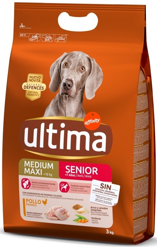 Ultima Medium Maxi Senior con Pollo Pienso Perro 3 Kg