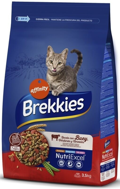 Brekkies Excel Alimento Seco Para Gatos Mix De Buey 3,5 Kilos