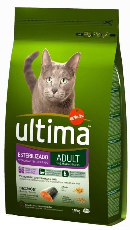 Ultima Comida Para Gato Esterilizado Salmon 1,5 kg