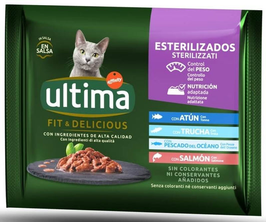 Ultima Comida Para Gatos Fit&Delicious Selección De Pescado 4 Unidades X 85 gr