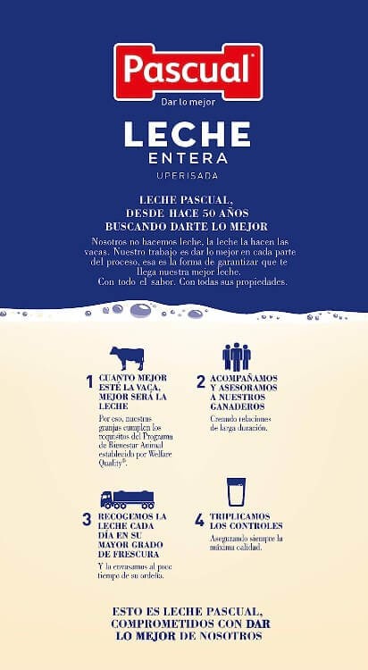 Pascual Leche Entera Clásica Pack 6 x 1L - Calidad y Sabor para tu Hogar y Negocio