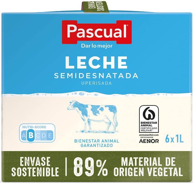 Pascual Leche Semidesnatada Pack 6 x 1L