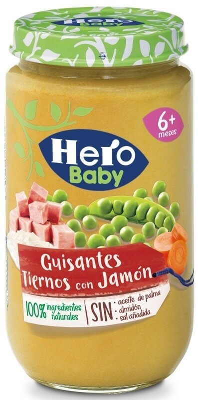 Hero Baby Tarrito De Jamón Con Guisantes 250 gr