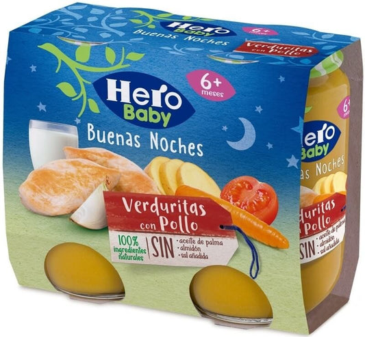 Hero Baby Tarrito Buenas Noches De Pollo Con Verduras 2 X 200 gr