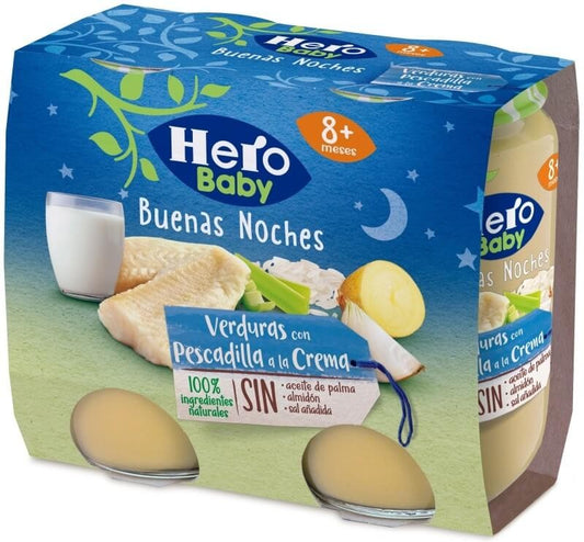 Hero Baby Tarrito Buenas Noches De Verduras Con Pescadilla A La Crema 2 X 200 gr