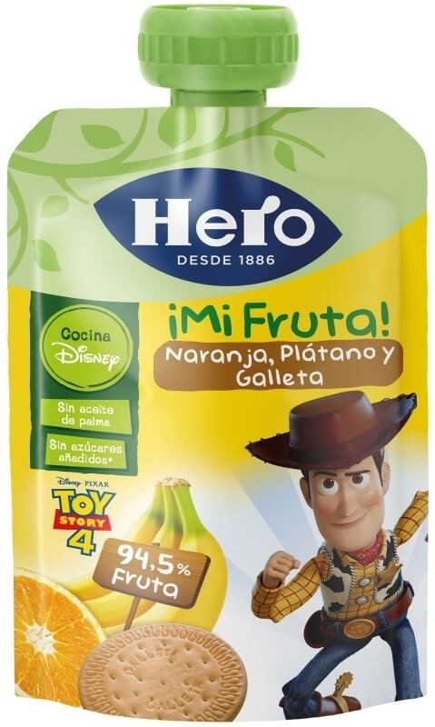 Hero Baby Bolsita De Frutas Nanos Naranja Plátano Y Galletas 100 gr