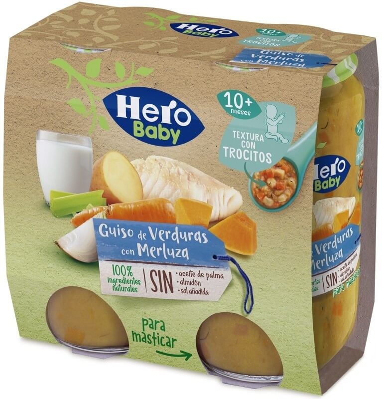 Hero Tarrito Con Trozos Guiso Verduras Merluza 2 Unidades X 235 gr