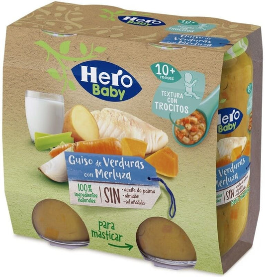Hero Tarrito Con Trozos Guiso Verduras Merluza 2 Unidades X 235 gr
