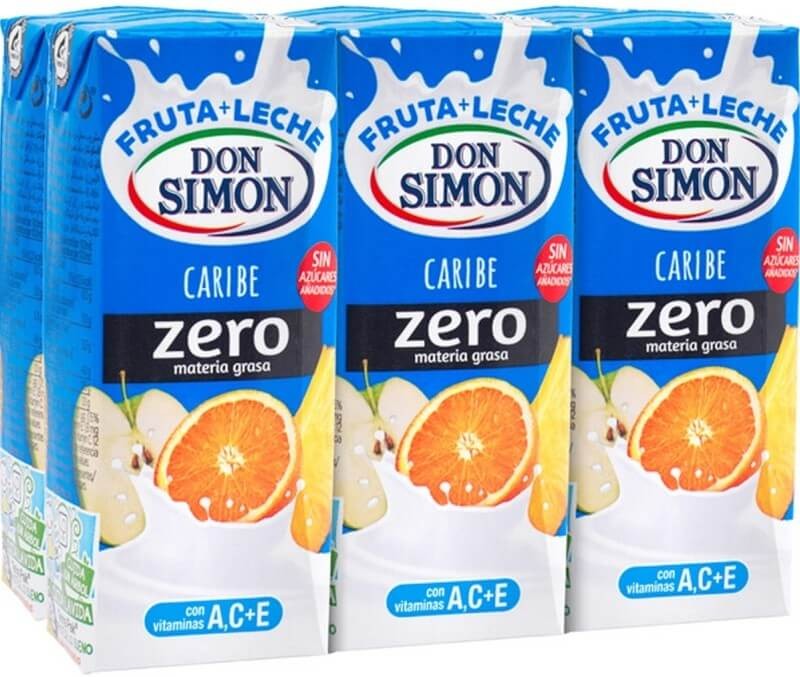 Don Simón Zumo Fruta + Leche Zero Sabor Caribe Pack de 30 X 200 ml
