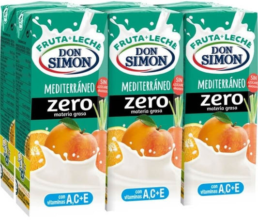 Don Simón Zumo Fruta + Leche Zero Sabor Mediterráneo Pack de 30 X 200 ml