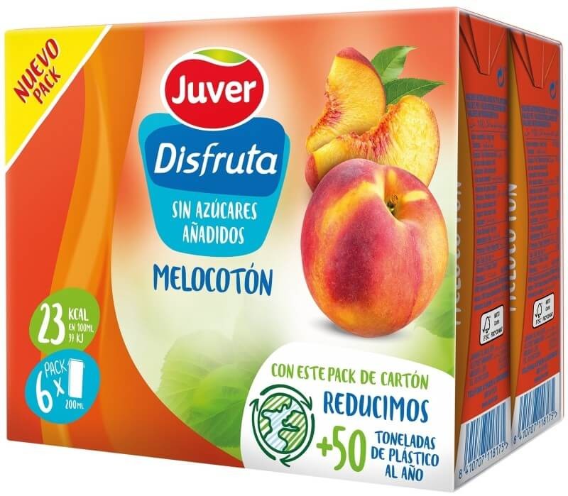 Juver Zumo Disfruta De Melocotón Pack de 30 x 200 ml