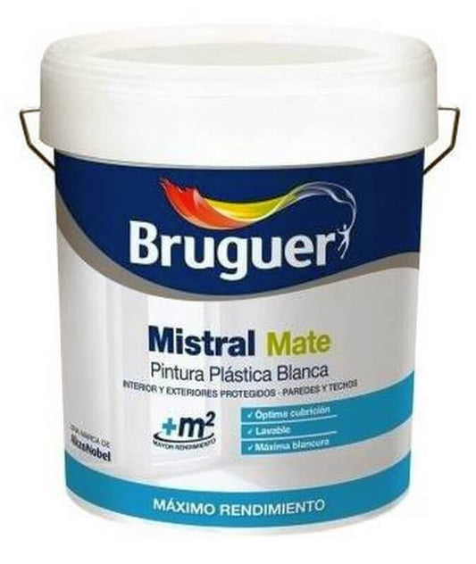 Bruguer Mistral Mate Pintura Plástica Blanca 15L