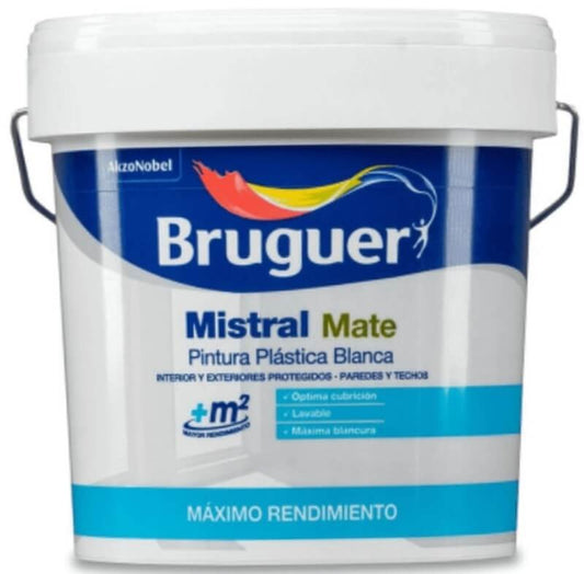 Bruguer Mistral Mate Pintura Plástica Blanca 12L