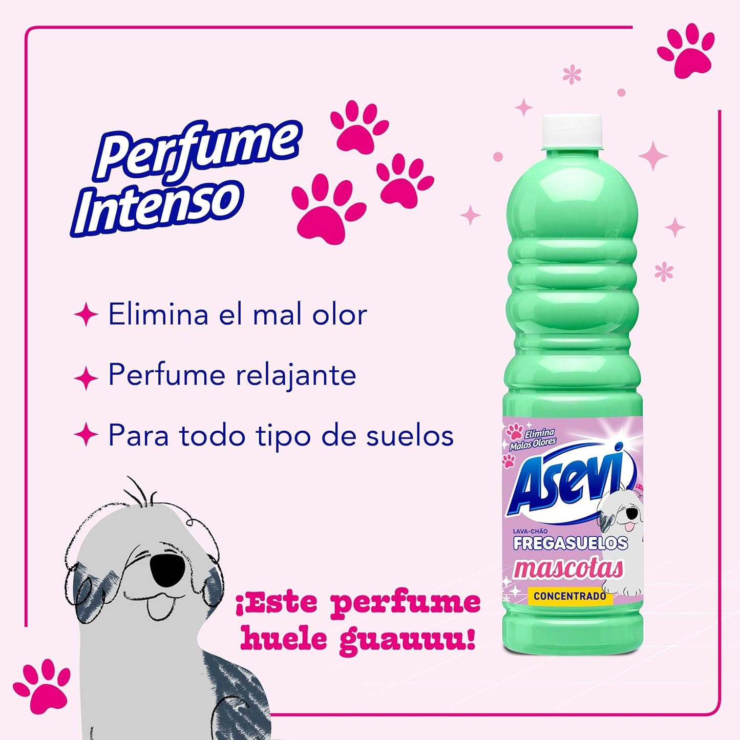 Asevi Mascotas Fregasuelos Concentrado Pack 12 x 1L