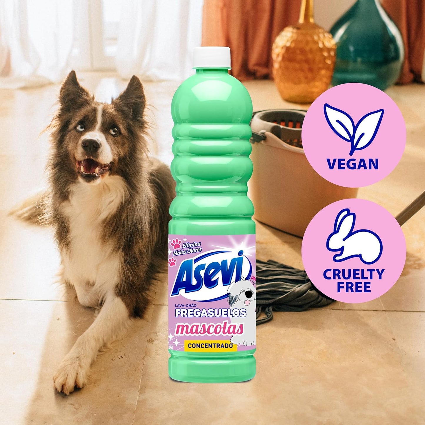 Asevi Mascotas Fregasuelos Concentrado Pack 12 x 1L