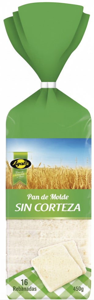 Ayala Pan de Molde Sin Corteza 450 g