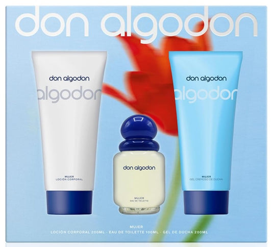 Don Algodon Mujer EDT 100 ml + Body Lotion 200 ml + Shower Gel 200 ml