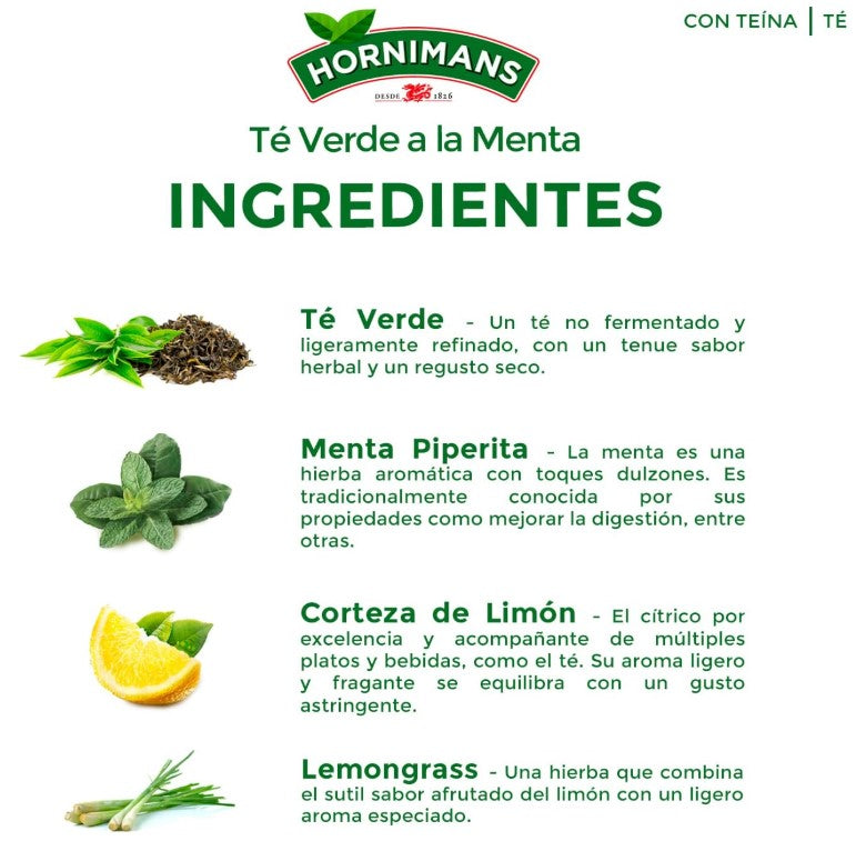 Hornimans Té Verde a la Menta 20 Bolsitas