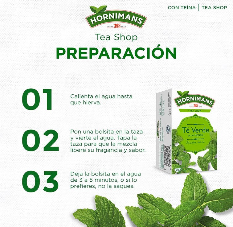 Hornimans Té Verde a la Menta 20 Bolsitas