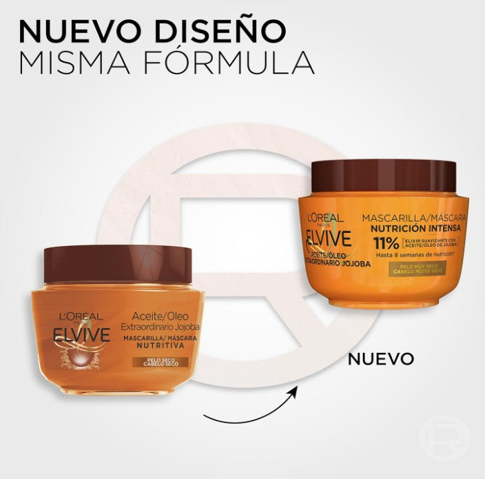 L'Oréal Elvive Mascarilla Nutrición Intensa Aceite de Jojoba 300 ml