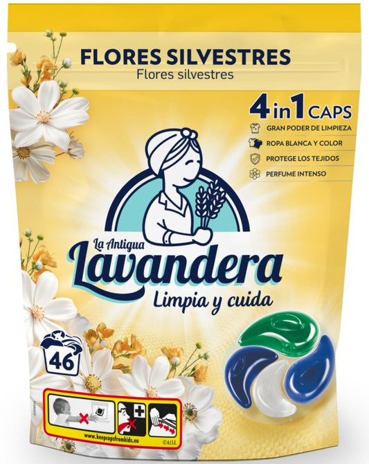 La Antigua Lavandera Flores Silvestres Detergente Cápsulas 46 Lavados