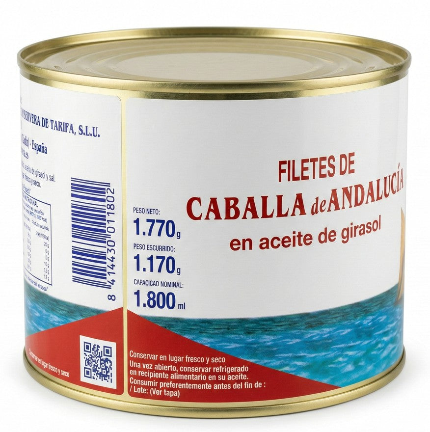 La Tarifeña Filetes de Caballa en Aceite de Girasol 1770G