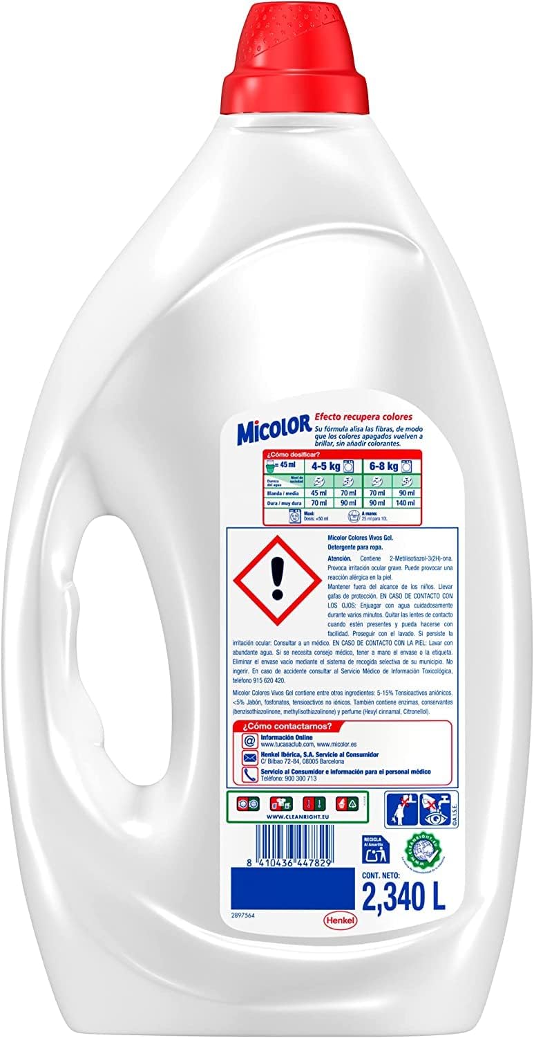 Micolor Detergente Gel Colores Vivos 52D 2,34L