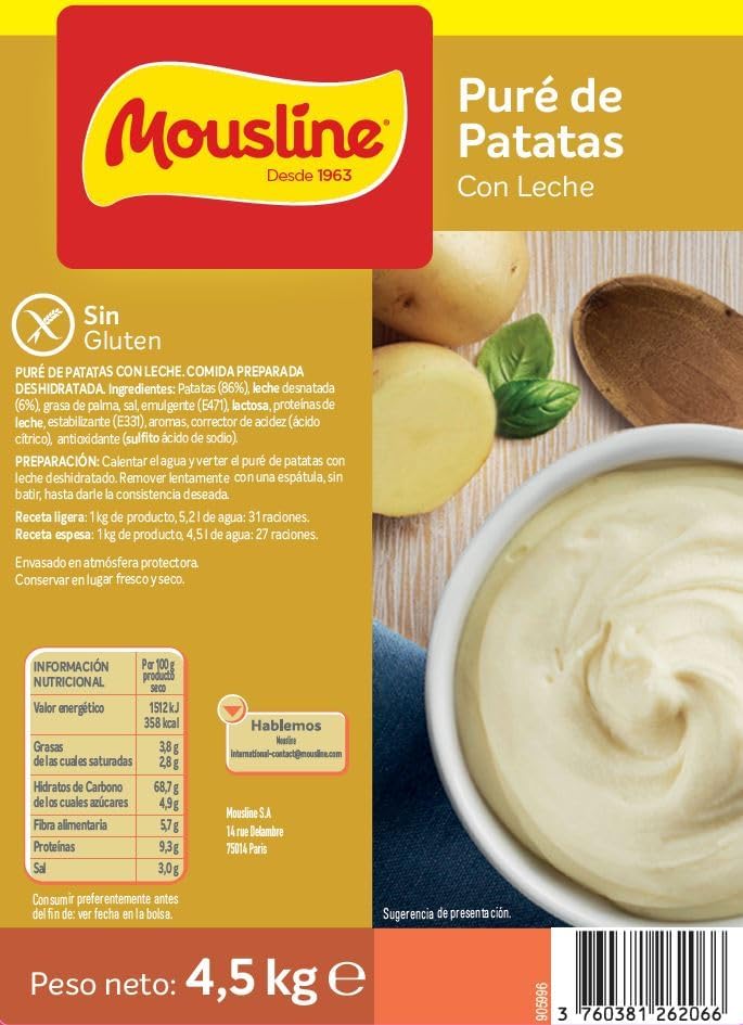Mousline Puré de Patatas Con Leche 4,5 kg