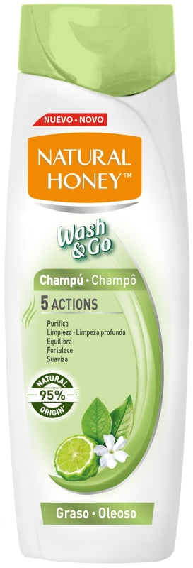 Natural Honey Wash & Go Champú Cabello Graso 400 ml