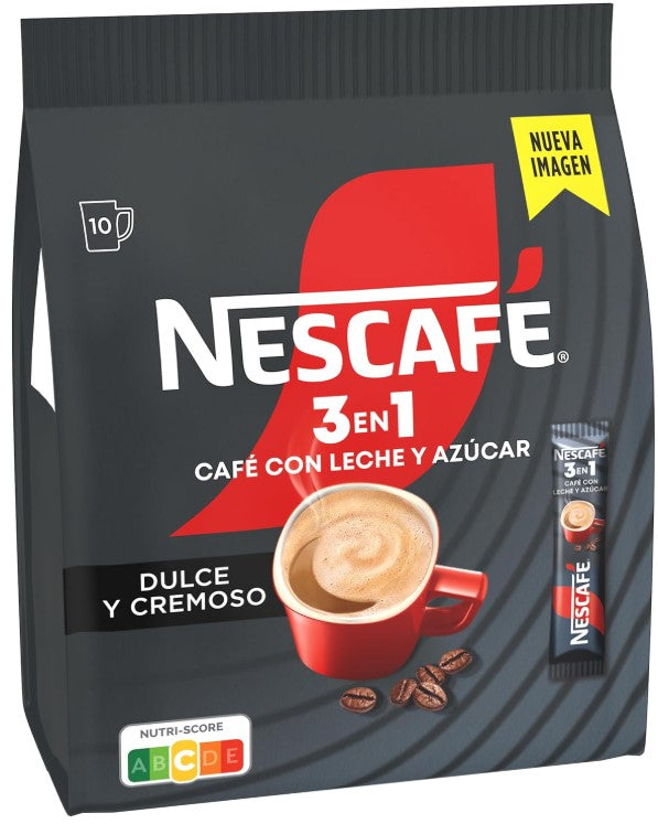 Nescafé 3 en 1 Pack 9 Bolsas x 10 Sobres (90 Sobres)