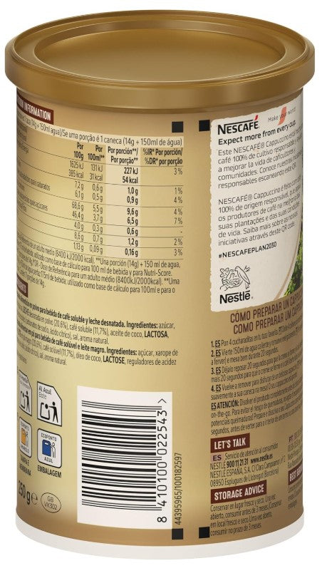 Nescafé Cappuccino Café Soluble 250G